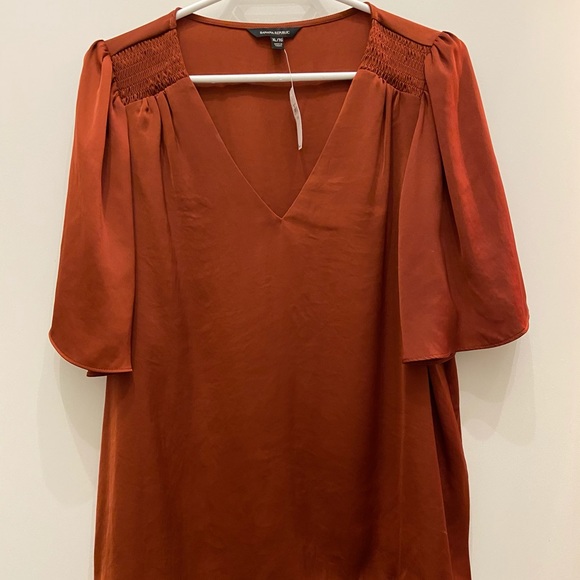 Banana Republic Satin Flutter-Sleeve Top - Picture 2 of 5